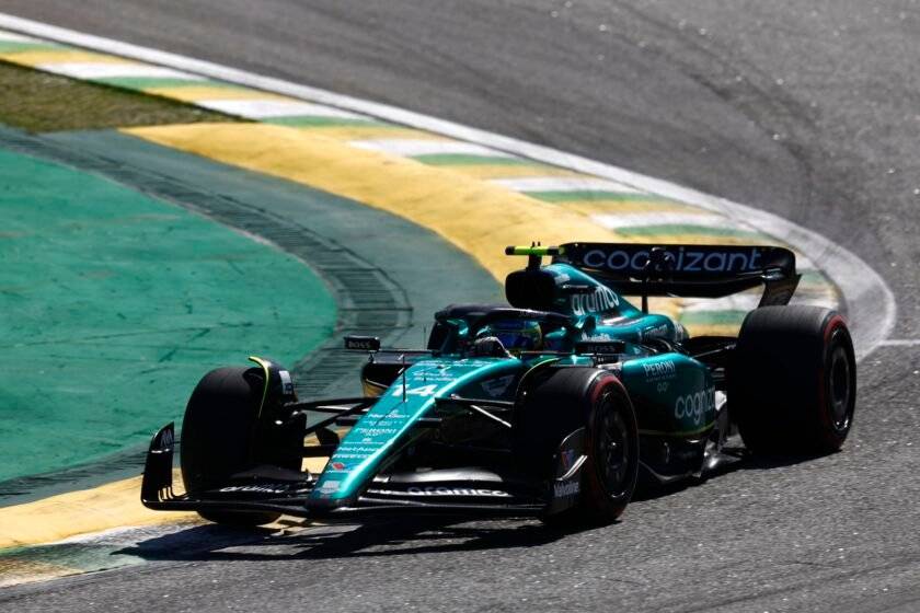 Fernando Alonso takes third place in the Brazilian Grand Prix.